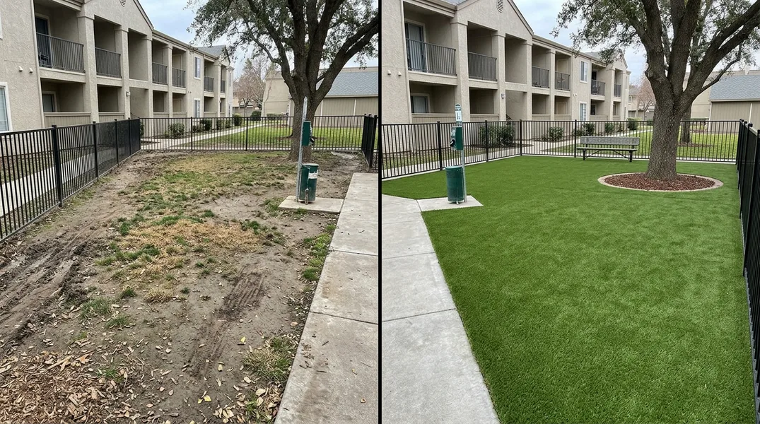 Result artificial grass installation in Stockton - Stockton Turf Installation