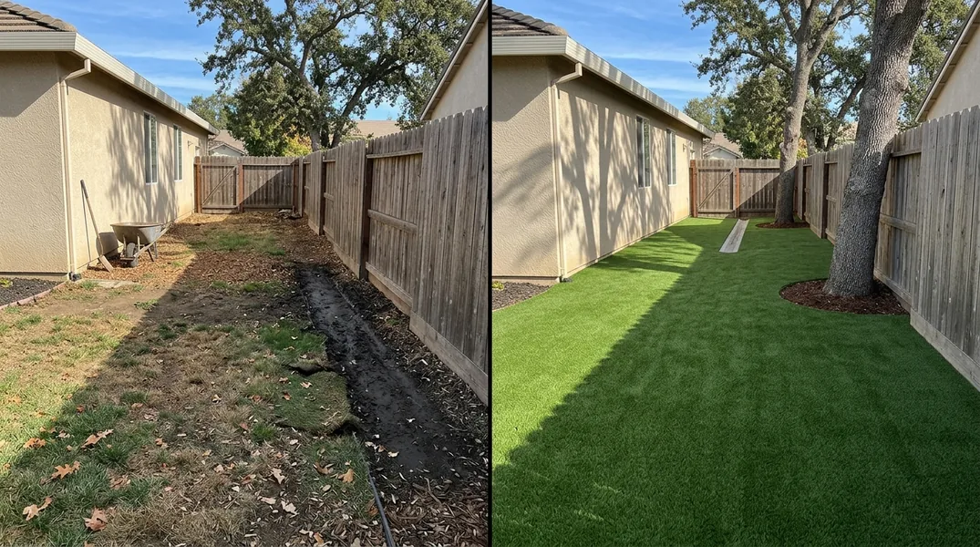 Result artificial grass installation in Stockton - Stockton Turf Installation