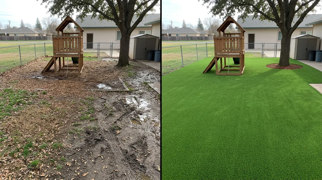 Result artificial grass installation in Stockton - Stockton Turf Installation